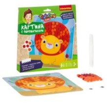 Набор для творчества Bondibon "Картина с помпончиками: Львенок"