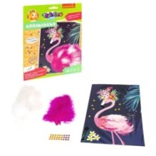 Набор для творчества АППЛИКАЦИЯ "ФЛАМИНГО" с перьями и стразами Творчество с Луки Bondibon