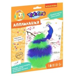 Набор для творчества АППЛИКАЦИЯ "ПАВЛИН" с перьями и стразами Творчество с Луки Bondibon