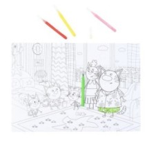 Мозаика "puzzle" maxi 24 + раскраска "Три кота и море приключений" (АО "СТС")