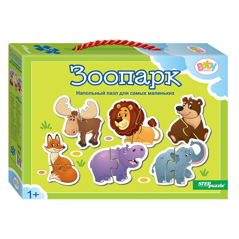 Напольный пазл-мозаика "Зоопарк" (Baby Step) (малые)