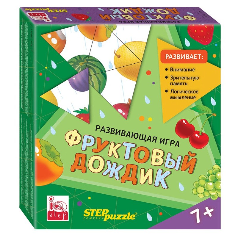 Развивающая игра "Фруктовый дождик. Тримино" (IQ step)