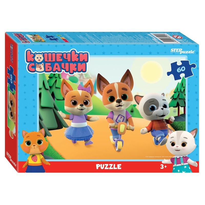 Мозаика "puzzle" 60 "Кошечки и собачки" (0+ Медиа)