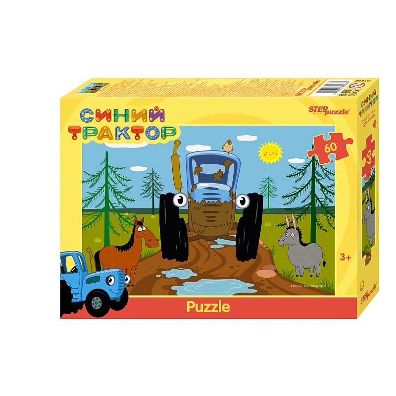 Пазл 60 "Синий трактор" (Биг Папа)