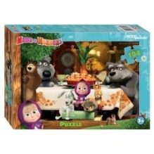 Мозаика "puzzle" 104 "Маша и Медведь - 2" (Анимаккорд)