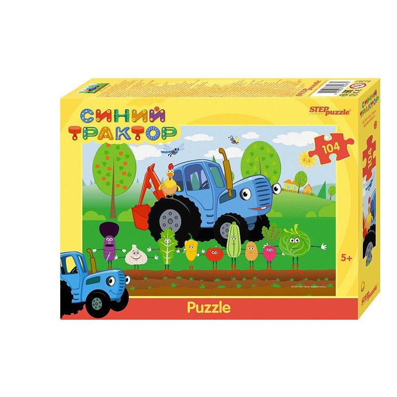 Пазл 104 "Синий трактор" (Биг Папа)