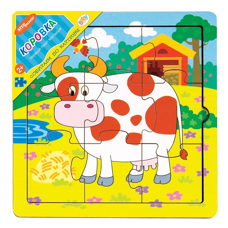 Игра из дерева "Коровка" (собираем по картинке) (Baby Step)
