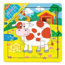 Игра из дерева "Коровка" (собираем по картинке) (Baby Step)