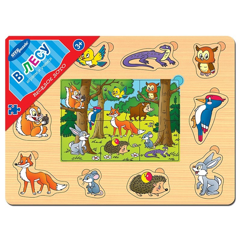 Игра из дерева "Весёлое лото. В лесу" Игра из дерева "Весёлое лото. В лесу"