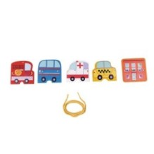 Развивающая игра из дерева "Мой городок" (Игра-шнуровка)