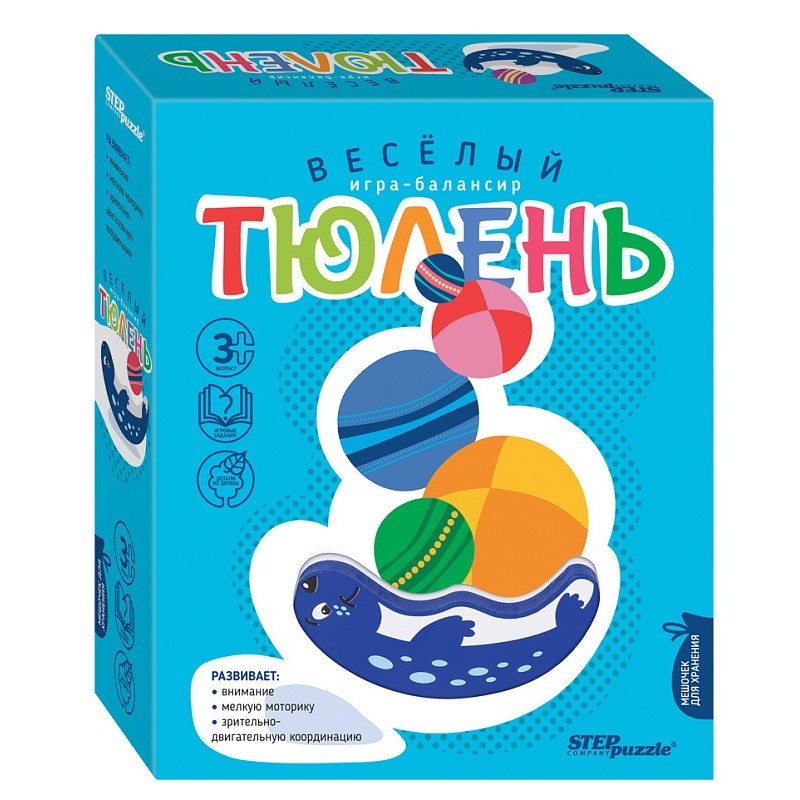 Развивающая игра из дерева "Весёлый тюлень" (Игра-балансир)