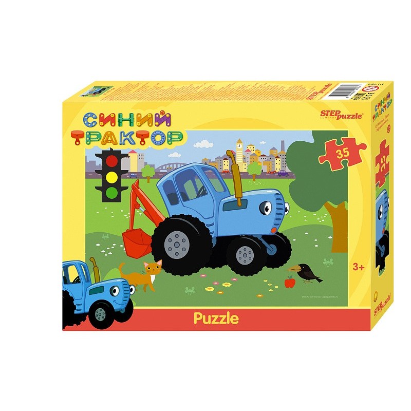 Пазл 35 "Синий трактор" (Биг Папа)