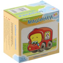 Развивающий комплект "Машинки" (Кубики+книжка)