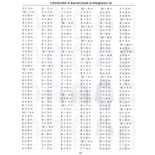 Тренировочные примеры по математике. Счет в пределах 10. 1 класс