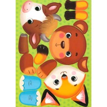 Собери зверюшку. Книжка с наклейками