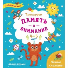 Тренируем память и внимание. 4-5 лет. Книжка с наклейками