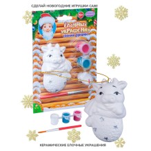 Набор для творчества новогодний. Елочные украшения Bondibon подвесная игрушка. КОРОВКА