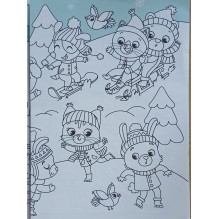 Раскраска новогодняя детская «Снеговик», 90 см