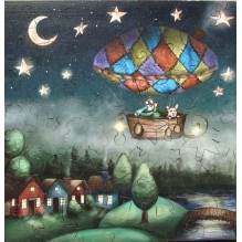 Фигурный деревянный пазл Путешествие вокруг света, 52 детали