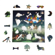 Фигурный деревянный пазл Путешествие вокруг света, 52 детали