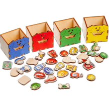 Сортер "Щенята", игра для знакомства с продуктами, развитию логического мышления, памяти.