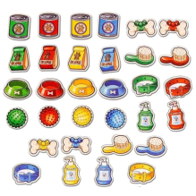 Сортер "Щенята", игра для знакомства с продуктами, развитию логического мышления, памяти.