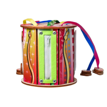 Деревянный бизиборд "Змейки", игра по системе Монтессори, 10х10 см