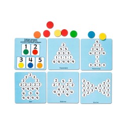 Деревянная мозаика - сортер Smile Decor Умное облачко / 15 карточек с заданиями / подарок на Новый год