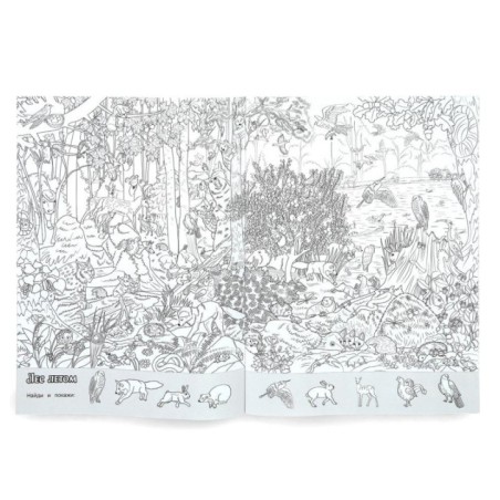 Времена года. Раскраска Виммельбух.