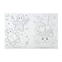 Кавайные десерты. Раскраска.