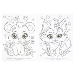 Милые зверята. Волшебный лес. Раскраска.