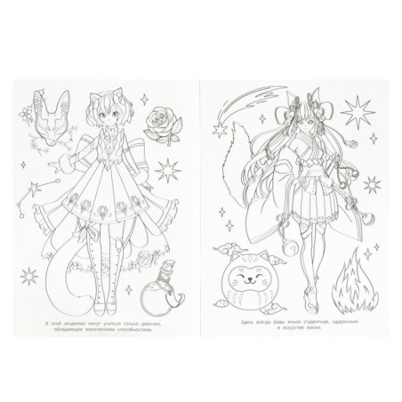 Сказочное аниме. Раскраска.