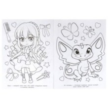 Анимешки и питомцы. Раскраска.