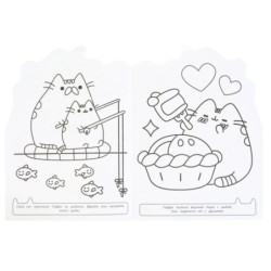 Забавная кошечка. Раскраска с вырубкой в виде героя.