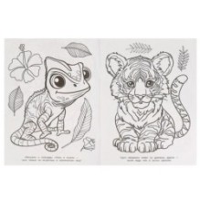 Кавайные животные. Раскраска.