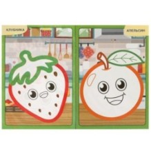 Вкусно и полезно. Первая раскраска с цветным контуром. Для малышей 2-3 лет.