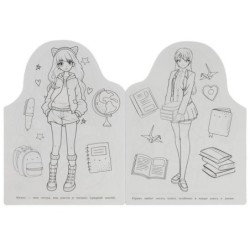 Аниме-девочки. Раскраска.