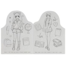 Аниме-девочки. Раскраска.