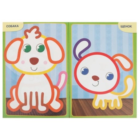 Котёнок. Первая раскраска с цветным контуром.