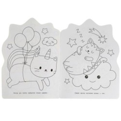 Кавайная единорожка. Раскраска с вырубкой в виде героя