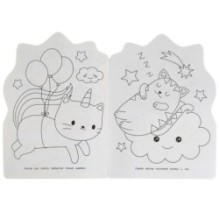 Кавайная единорожка. Раскраска с вырубкой в виде героя