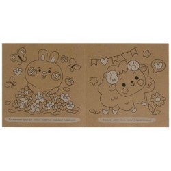 Кавайные зверюшки. Эко-раскраска, крафт-бумага.