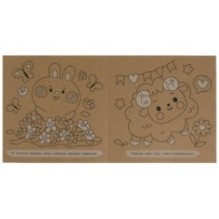 Кавайные зверюшки. Эко-раскраска, крафт-бумага.