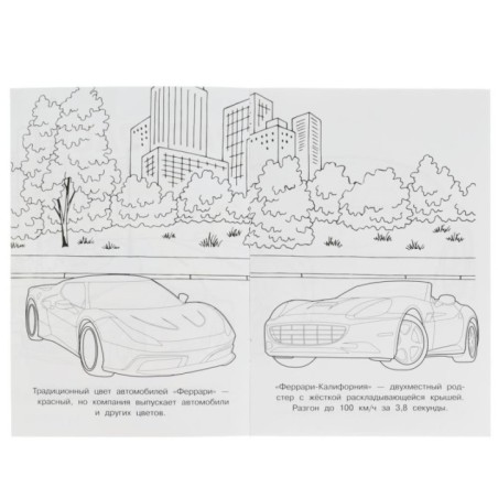 Феррари. Раскраска Малышка 16 заданий.