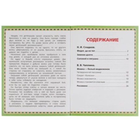 Рассказы о природе. Н. И. Сладков, В. В. Чаплина. 5 сказок.