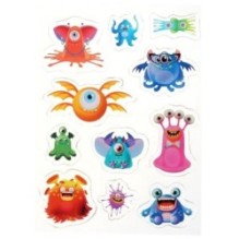 Гелев. многораз. наклейки 150*247мм монстрики