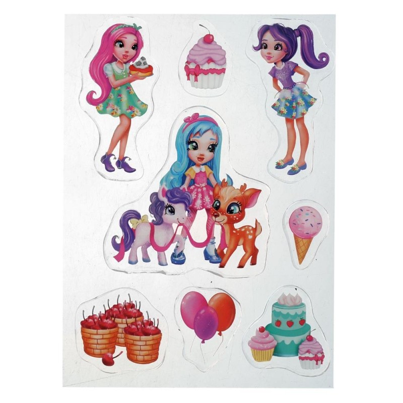 Гелев. многораз. наклейки 150*247мм лесные волшебницы