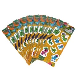 Мягкие многораз. наклейки 97*227мм динозаврики