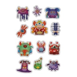 Мягкие многораз. наклейки 137х247мм монстрики