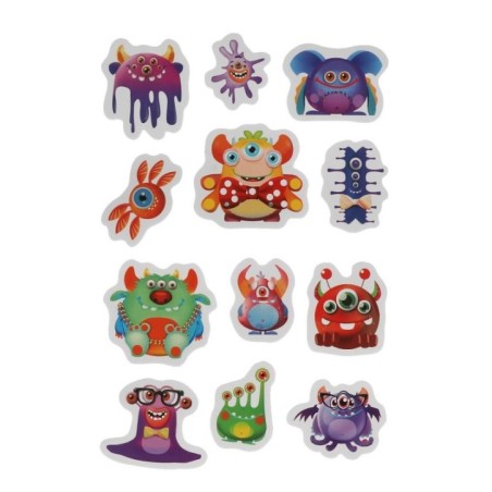 Мягкие многораз. наклейки 137х247мм монстрики